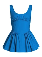Bader Sleeveless Stretch Poplin Peplum Top