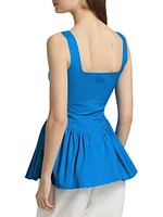 Bader Sleeveless Stretch Poplin Peplum Top