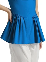 Bader Sleeveless Stretch Poplin Peplum Top