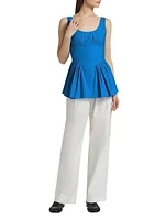 Bader Sleeveless Stretch Poplin Peplum Top