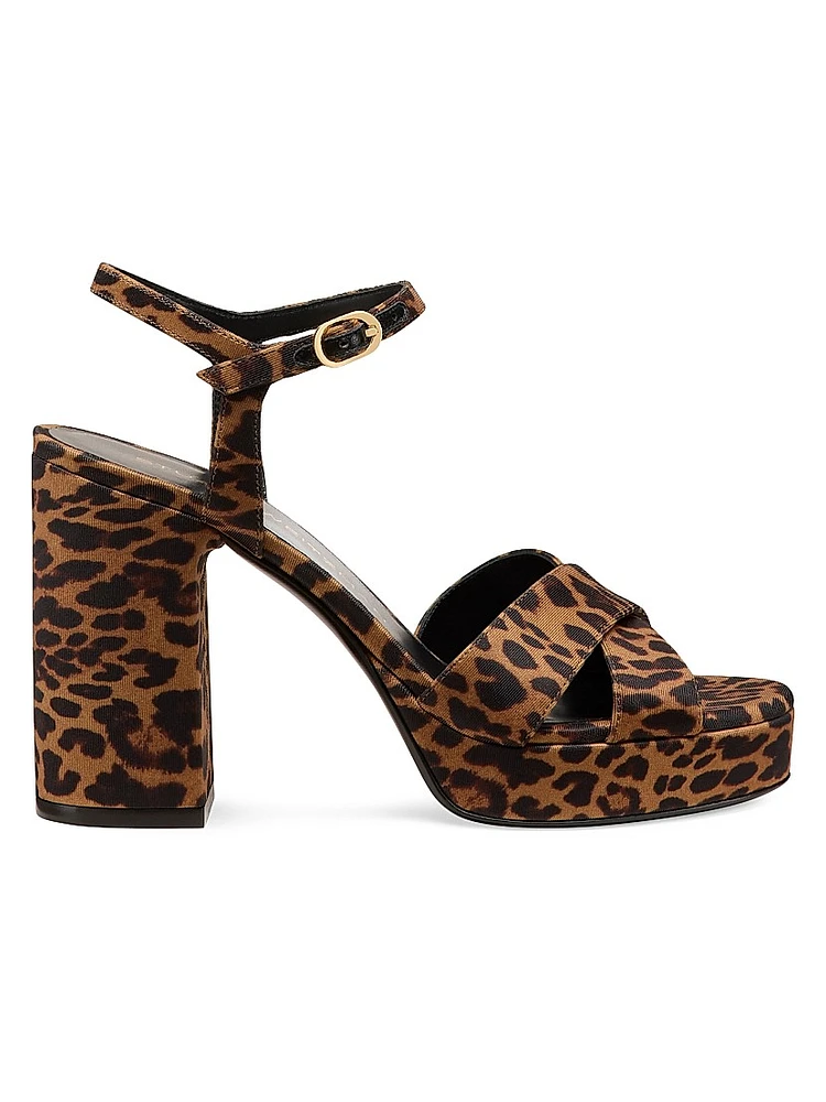 Dayna 90MM Leopard Print Platform Sandals