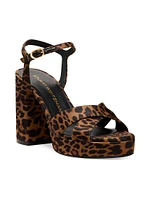 Dayna 90MM Leopard Print Platform Sandals