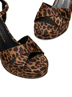 Dayna 90MM Leopard Print Platform Sandals