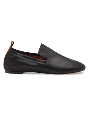 Leather Ballerina Loafers