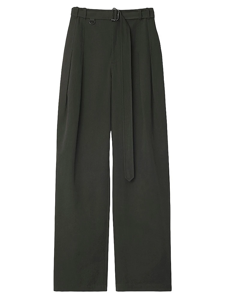 Gabardine Belted Trousers