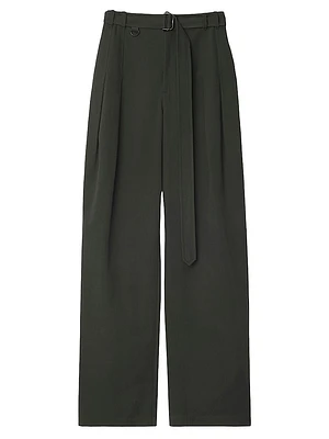 Gabardine Belted Trousers