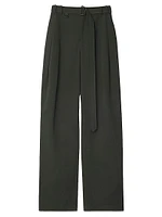 Gabardine Belted Trousers