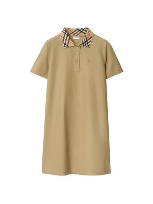 Check Cotton Polo Mini Shirtdress