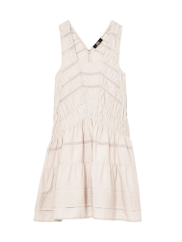 Felicity Shirred Ruffle-Hem Minidress