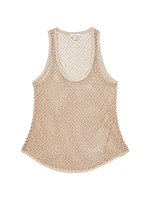 Lila Beaded Mesh Tank