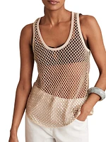 Lila Beaded Mesh Tank