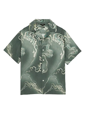 Marble Printed Camp Shirt
