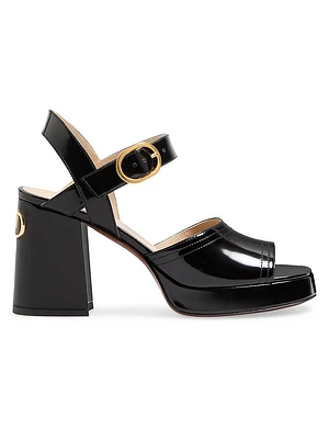 Fawcette 100MM Platform Sandals Polished Calfskin