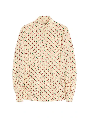 Crepe De Chine Shirt with Cherryfic Print