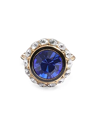 VLogo Signature Ring in Metal, Enamel and Crystals