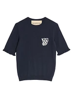Embroidered Wool Top
