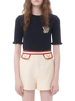 Embroidered Wool Top