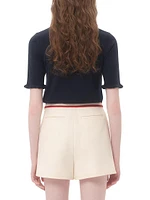 Embroidered Wool Top