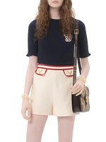 Embroidered Wool Top
