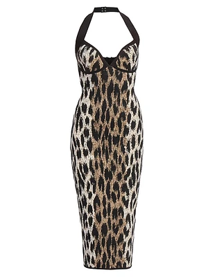 Leopard Bustier Maxi Dress