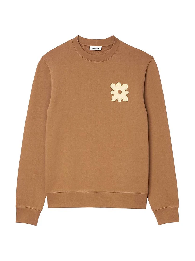 Sweatshirt with Flower Patch