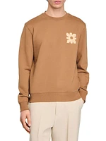 Sweatshirt with Flower Patch