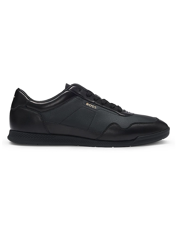 Faux-Leather Trainer Sneakers