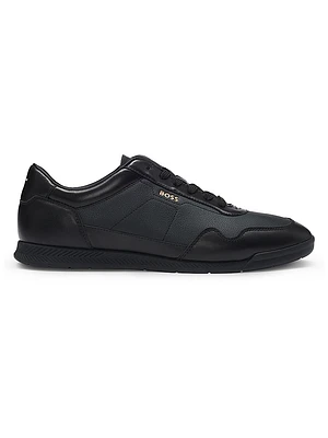 Faux-Leather Trainer Sneakers