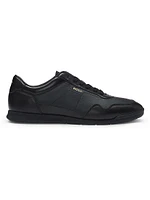 Faux-Leather Trainer Sneakers