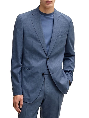Slim-Fit Suit Patterned Stretch Cloth
