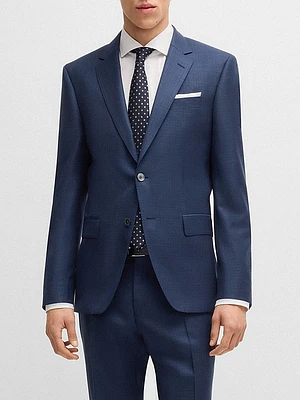 Slim-Fit Suit Patterned Wool