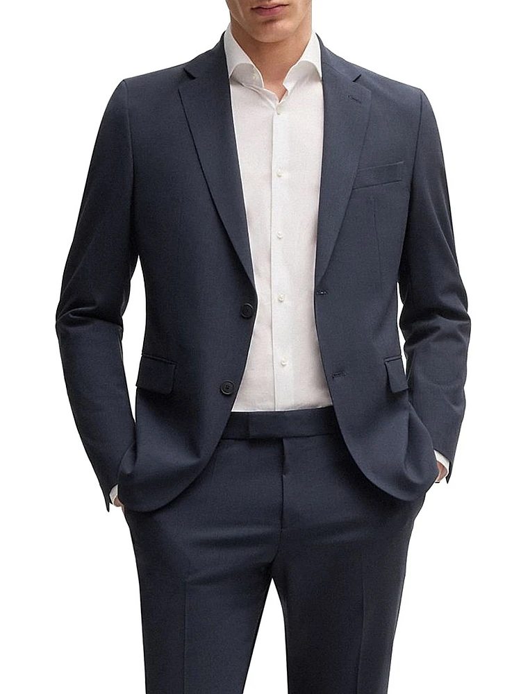 Slim-Fit Suit a Performance-Stretch Wool Blend