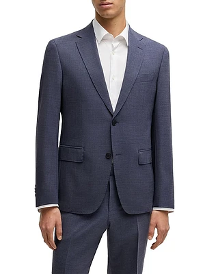 Slim-Fit Suit Micro-Patterned Performance-Stretch Fabric