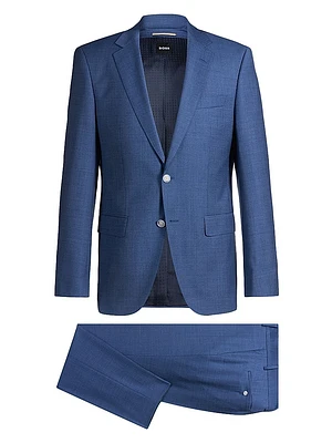 Slim-Fit Suit Micro-Patterned Wool