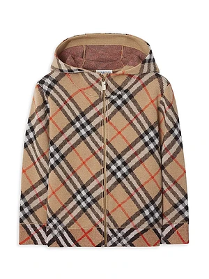 Baby's, Little Kid's & Check Wool Zip Hoodie