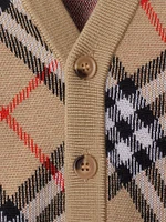Baby's, Little Kid's & Wool Check Knit Cardigan