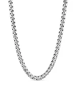 Curb Chain Angular Link Necklace Sterling Silver