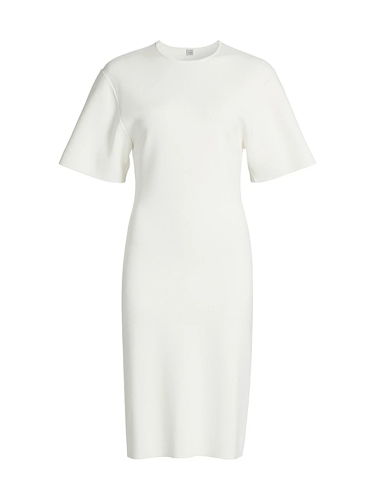 Jersey-Knit Crewneck Midi-Dress
