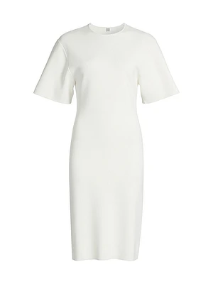 Jersey-Knit Crewneck Midi-Dress