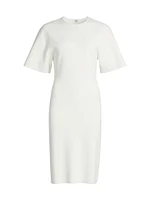Jersey-Knit Crewneck Midi-Dress