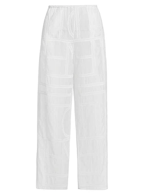 Monogram Cotton-Silk Pajama-Inspired Pants