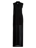 Stretch-Jersey Draped Scarf Maxi Dress