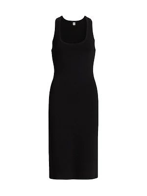 Jersey-Knit Scoopneck Midi-Dress