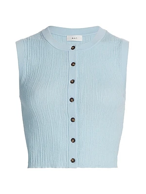 Lottie Cotton-Blend Knit Sleeveless Top