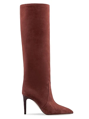 85MM Suede Knee-High Stiletto Boots