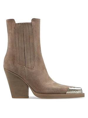 Dallas 100MM Cap Toe Suede Chelsea Boots