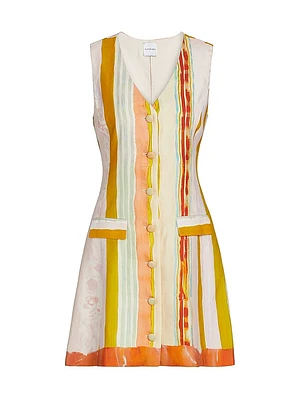 Suni Striped Linen-Blend Shirtdress