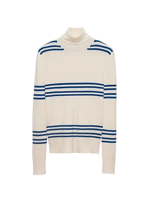 Striped Wool Turtleneck Sweater