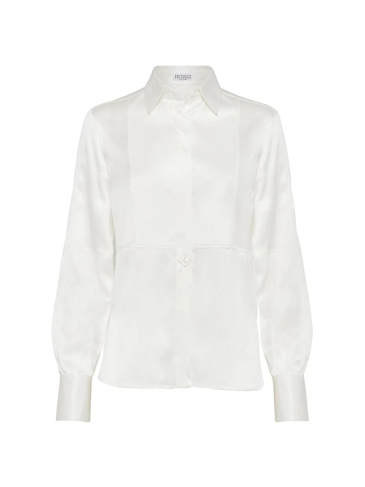 Stretch Silk Satin Shirt
