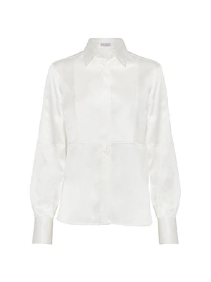 Stretch Silk Satin Shirt